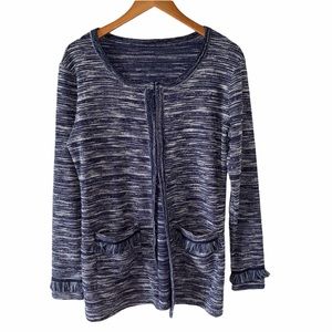 Blue & White Tweed with fringe coat